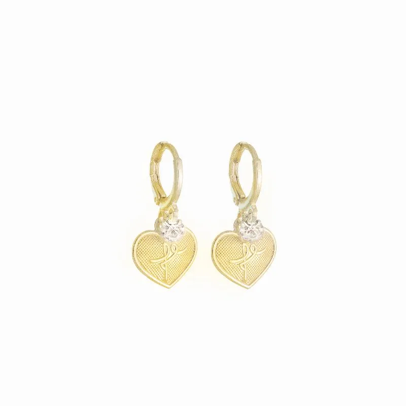 BRINCO ARGOLA CLICK COM CORAÇAO FÉ BANHO DE OURO 18 K