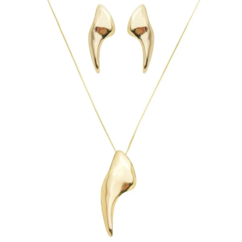 CONJUNTO BRINCO E COLAR EAR CUFF